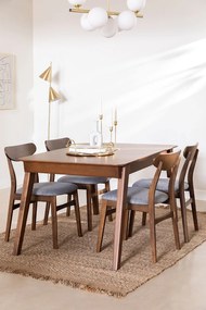 Conjunto de 2 Cadeiras Klod - Madeira Escura - Design Nórdico