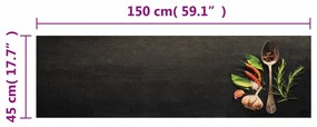 Tapete de cozinha lavável 45x150 cm veludo padrão especiarias
