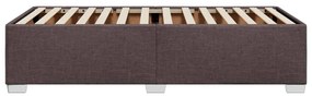 Estrutura de cama sem colchão 100x200 cm tecido castanho-escuro