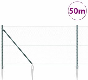 Cerca Hexagonal vidaXL Verde 1x50 m Aço