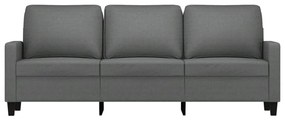 Sofá de 3 lugares 180 cm tecido cinza-escuro