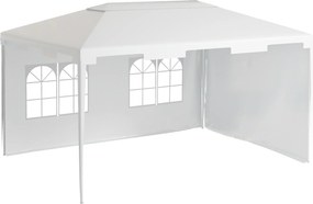 Outsunny Tenda de Jardim 395x295x255 cm  Tenda de Exterior com 2 Paredes Laterais 2 Janelas Anti-UV para Pátio Varanda Branco | Aosom Portugal