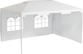 Outsunny Tenda de Jardim 4x3 m Tenda de Exterior para Festas e Eventos com 2 Paredes Laterais 2 Janelas Anti-UV para Pátio Branco | Aosom Portugal