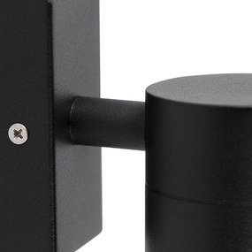 Candeeiro de parede exterior preto em aço inoxidável IP44 - Solo Moderno