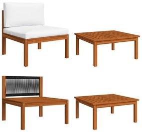 vidaXL 2 pcs conjunto lounge de jardim c/ almofadões acácia maciça