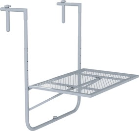 Outsunny Mesa suspensa para varanda dobrável 4-fach höhenverstellbarer Hängetisch aus Metall wetterfest Balkontisch 60x40 cm Cinza | Aosom Portugal