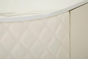 Aparador Sharon - Madeira e MDF Branco com Detalhes Dourados - 120 cm