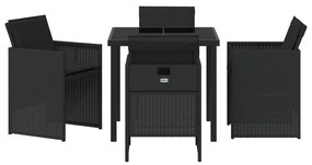 Conjunto de Jantar de Jardim Conjunto de 2 Preto Aço, Rattan