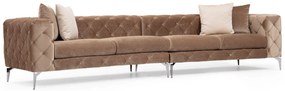 Sofá de 4 Lugares Como – Creme Escuro – 344x90x72 cm