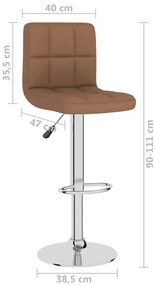 Bancos de bar 2 pcs tecido castanho