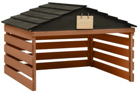 vidaXL Abrigo de cortador de relva 78x74x54 cm abeto preto e castanho