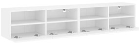 Móveis parede p/ TV 2pcs 80x30x30cm derivados de madeira branco