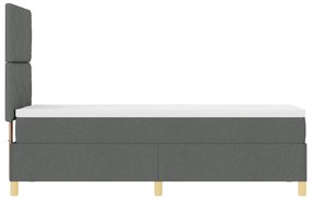 Cama Box Spring com Colchão Cinza Escuro 80x200 cm Tecido