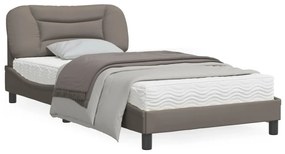 vidaXL Estrutura cama sem colchão 100x200 cm tecido cinza-acastanhado
