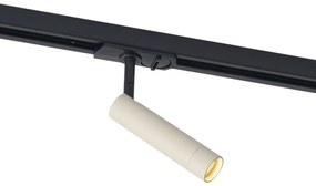 Foco moderno bege com preto para sistema de calha monofásico - Iconic Ivy Moderno