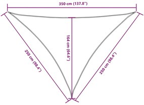 Para-sol vela tecido oxford triangular 2,5x2,5x3,5 m laranja