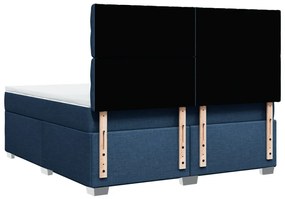 Cama com molas/colchão 180x200 cm tecido azul