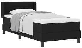 Cama Box com cabeceira Preto 90 x 190 cm Tecido e Espuma