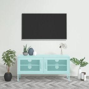 Móvel de TV aço 105x35x50 cm verde-hortelã