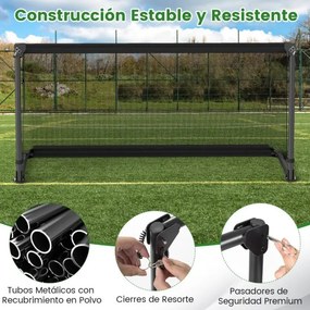 Baliza de futebol infantil 150 x 71 x 76 cm portátil com estrutura metálica dobrável, estacas para fixação no solo, montagem simples, para maiores de