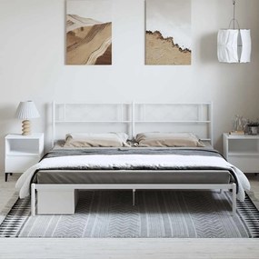 Estrutura de cama com cabeceira 183x213 cm metal branco