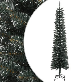 vidaXL Árvore de Natal artificial fina com suporte 240 cm PVC verde