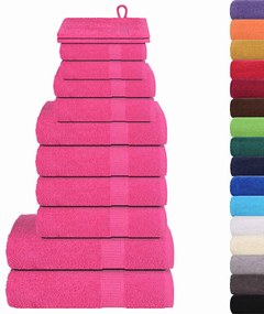 12pcs Conjunto toalhas banho 360 gsm 100% algodão rosa