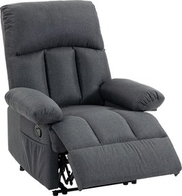 Poltrona de Massagem Relax Reclinável com 8 Pontos de Massagem e Função Calor 85x93x103 cm Cinza