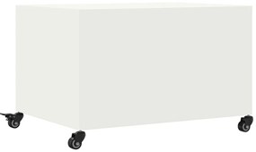Mesa de centro 68x50x43,5 cm aço branco