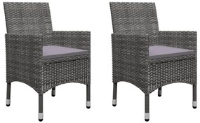 5 pcs conjunto de jantar para jardim cinzento