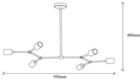 Candeeiro Chandelier Sparrow – Vintage – 95 x 48 cm