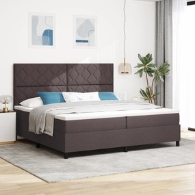 vidaXL Cama Box Spring com Colchão Castanho Escuro 200x200 cm Tecido