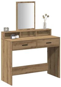Mesinha de Maquilhagem com Gavetas Carvalho Artisan 100x41x140 cm
