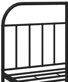 Estrutura de cama com cabeceira e pés 150x200 cm metal preto
