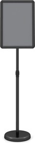 Suporte de Chão (1 Unidade) para Cartazes A3, 30 x 42 x 87-137 cm, Altura Ajustável, Preto