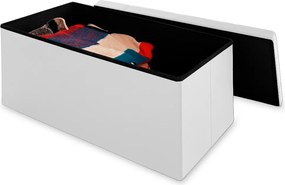 Banco dobrável com espaço de arrumação em MDF 80 x 40 x 40 cm Branco