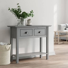 vidaXL Mesa consola BODO 91x35x74 cm madeira de pinho maciça cinzento