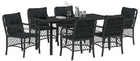 Conjunto de Jantar de Jardim com 7 Peças e Almofadas em Rattan Sintéti