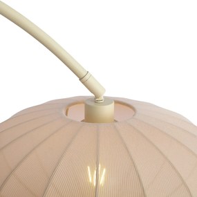 Candeeiro de Arco Japandi Bege com Abajur - Bida Japandi