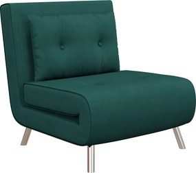 HOMCOM Poltrona reclinável com função de deitar Poltrona-cama, capitonê com botões, aparência de linho, 77 cm x 88 cm x 83 cm, Verde | Aosom Portugal