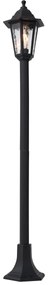 Poste de exterior clássico preto 122cm IP44 - New Haven Hammered Clássico / Antigo