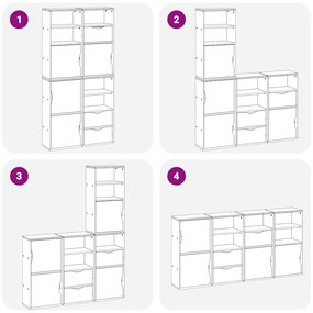 Móveis de apoio 4 pcs ODDA 40x24x79 cm pinho de madeira maciça