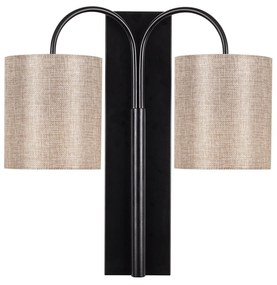 Candeeiro de Parede Baston – Preto e Creme – 40 x 20 cm