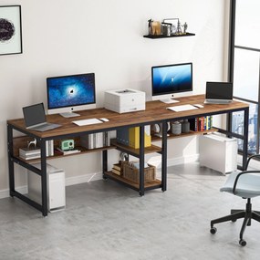 78 7 Duas pessoas mesa de mesa mesa de computador dupla estação de trabalho com prateleiras