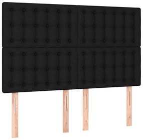 Estrutura de cama sem colchão 140x200 cm tecido preto