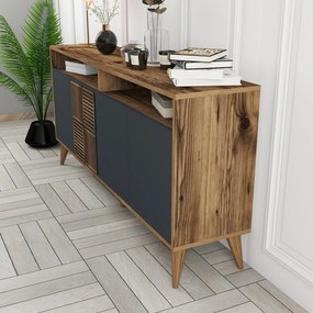 Console Milan – Walnut/Anthracite – 160 cm x 78 cm
