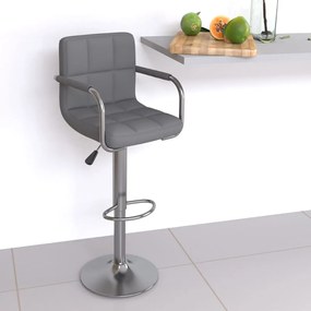 vidaXL Banco de bar couro artificial cinzento