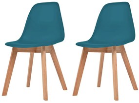 Cadeiras de jantar 2 pcs plástico turquesa