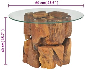Mesa de centro 60 cm madeira flutuante de teca maciça