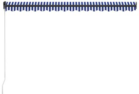 Toldo retrátil manual 450x300 cm azul e branco